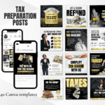 Tax return tax filing Tax Preparation social media post templates