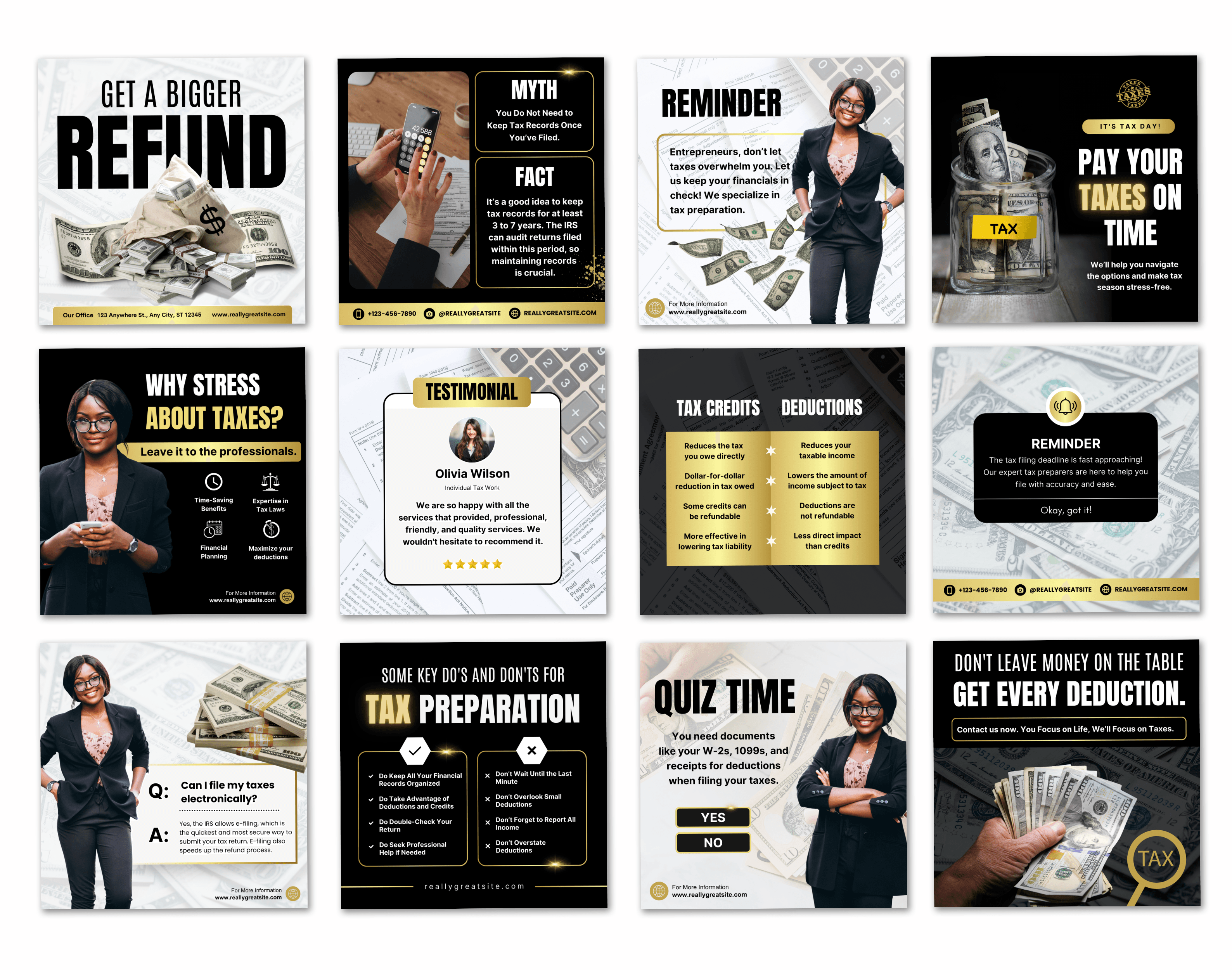 Tax return tax filing Tax Preparation social media post templates (2)