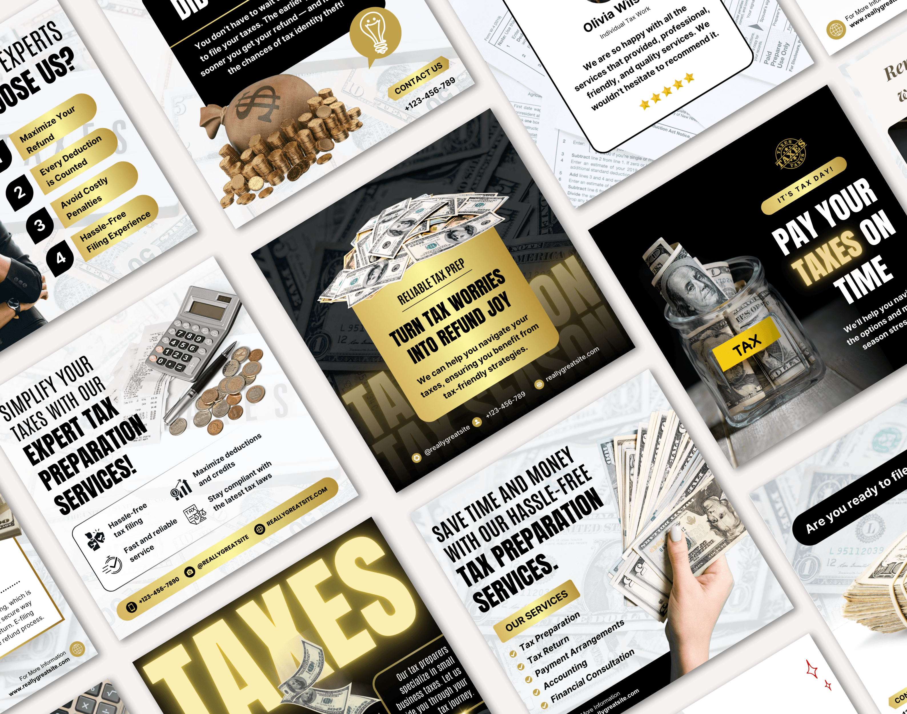 Tax return tax filing Tax Preparation social media post templates (3)