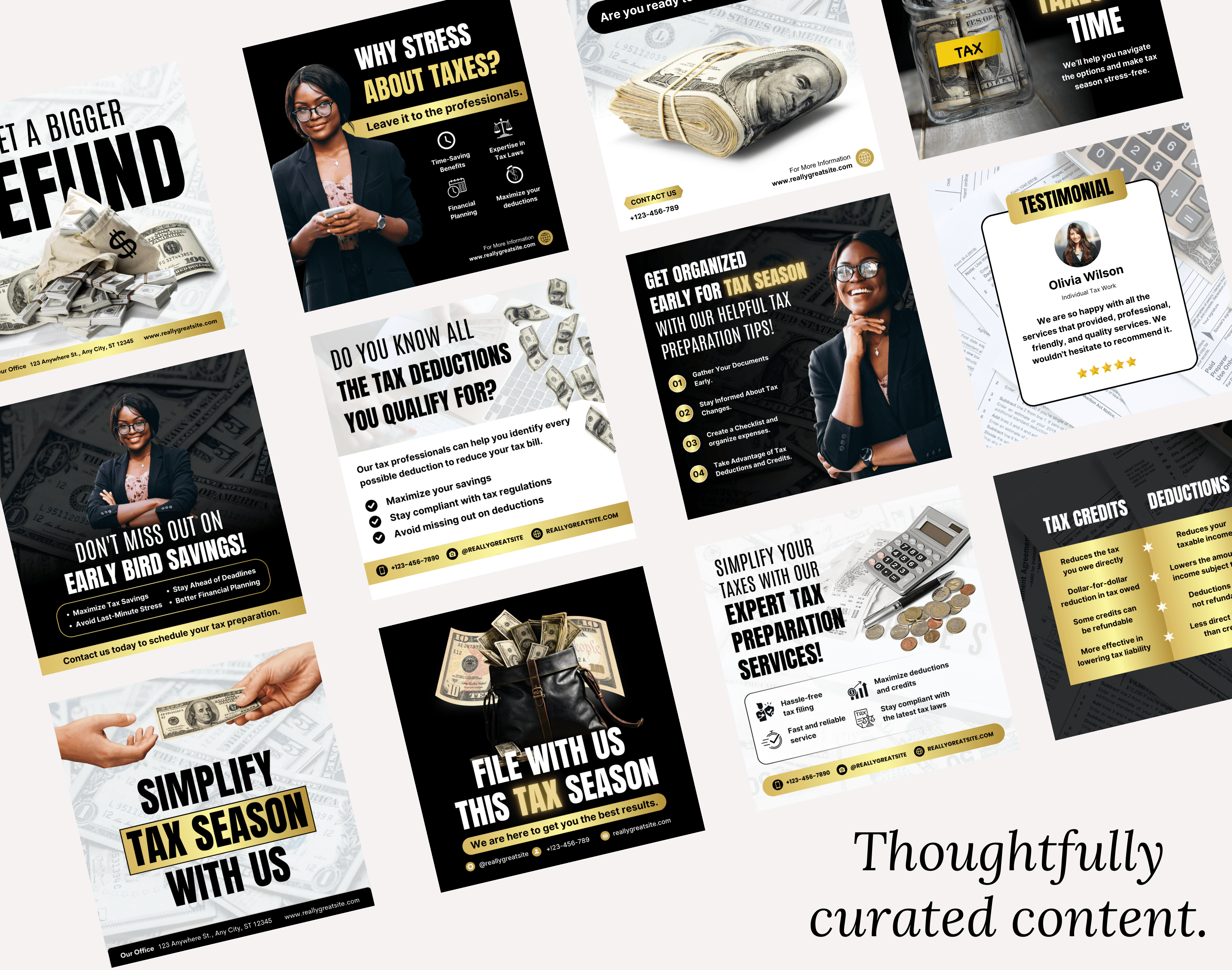 Tax return tax filing Tax Preparation social media post templates (4)