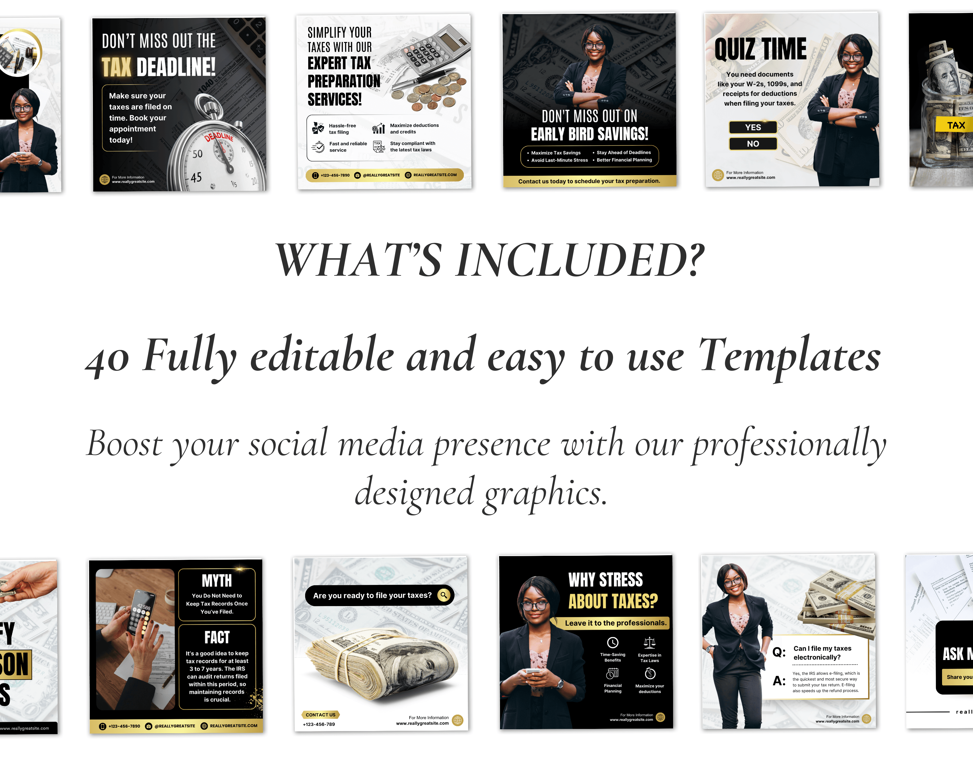 Tax return tax filing Tax Preparation social media post templates (5)