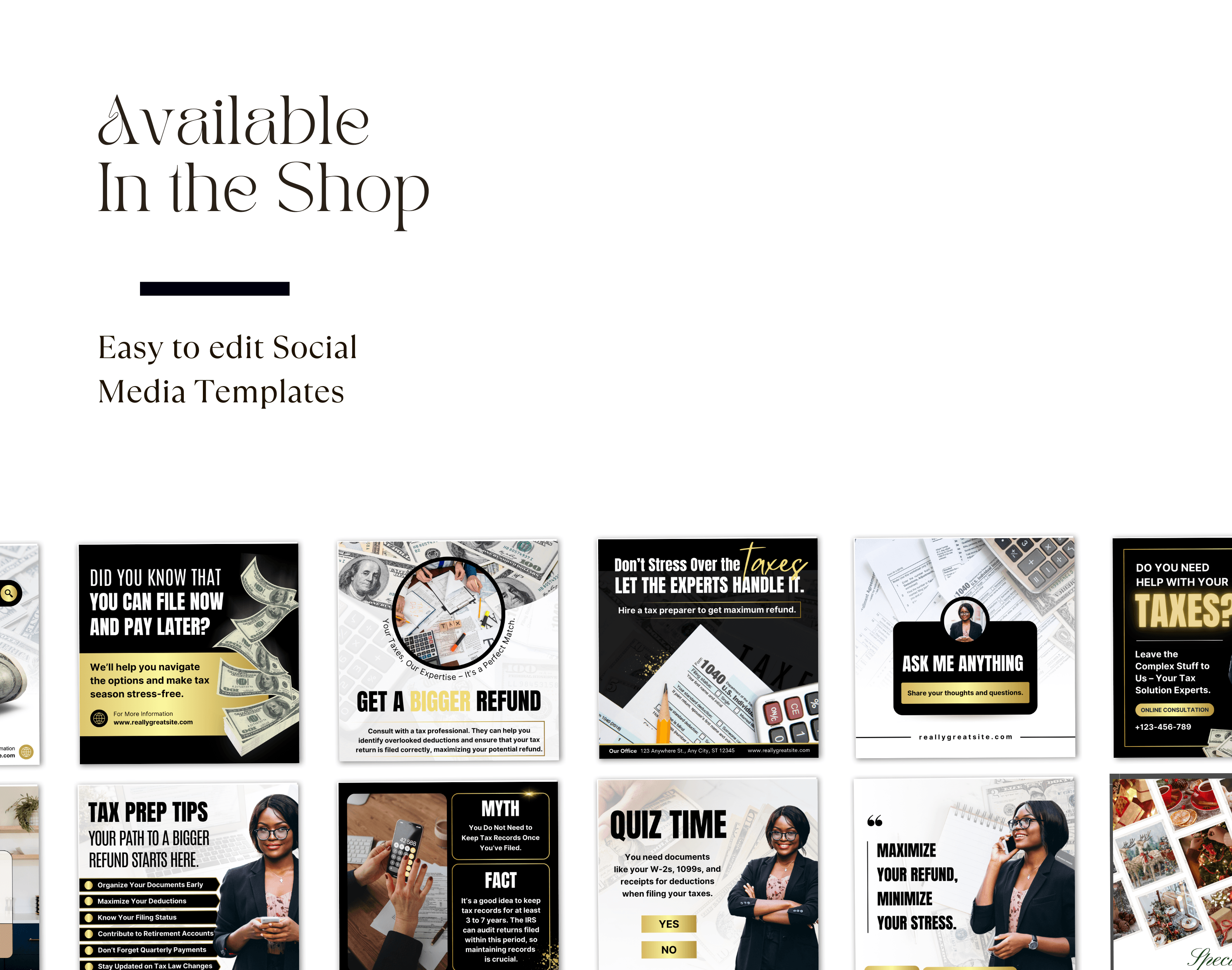 Tax return tax filing Tax Preparation social media post templates (6)