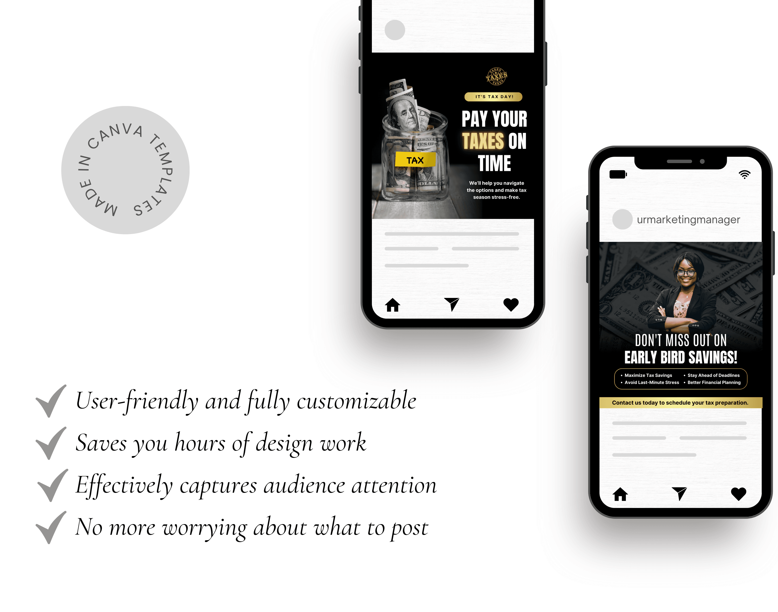 Tax return tax filing Tax Preparation social media post templates (9)