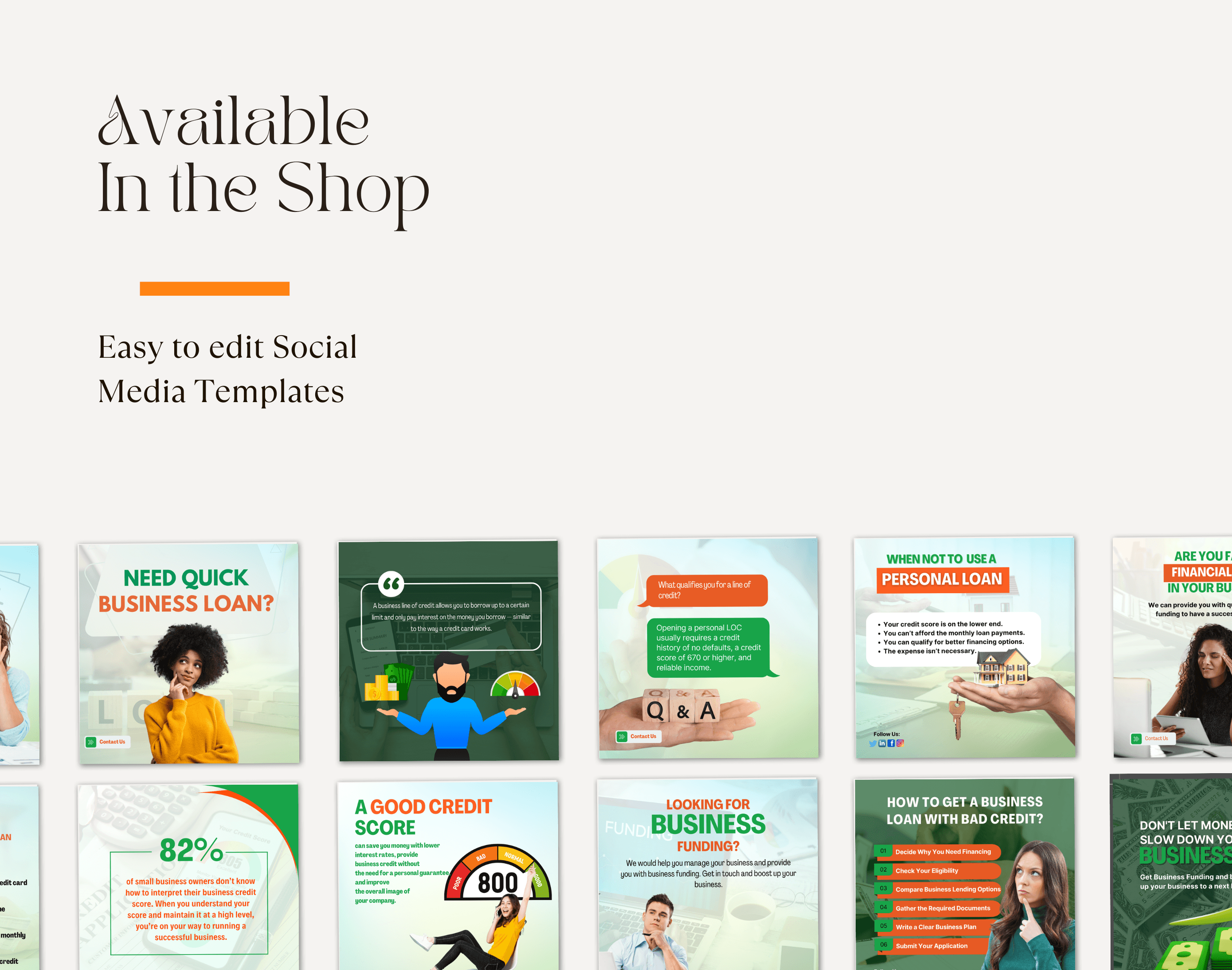 Credit repair and personal loan social media canva Instagram templates (10)