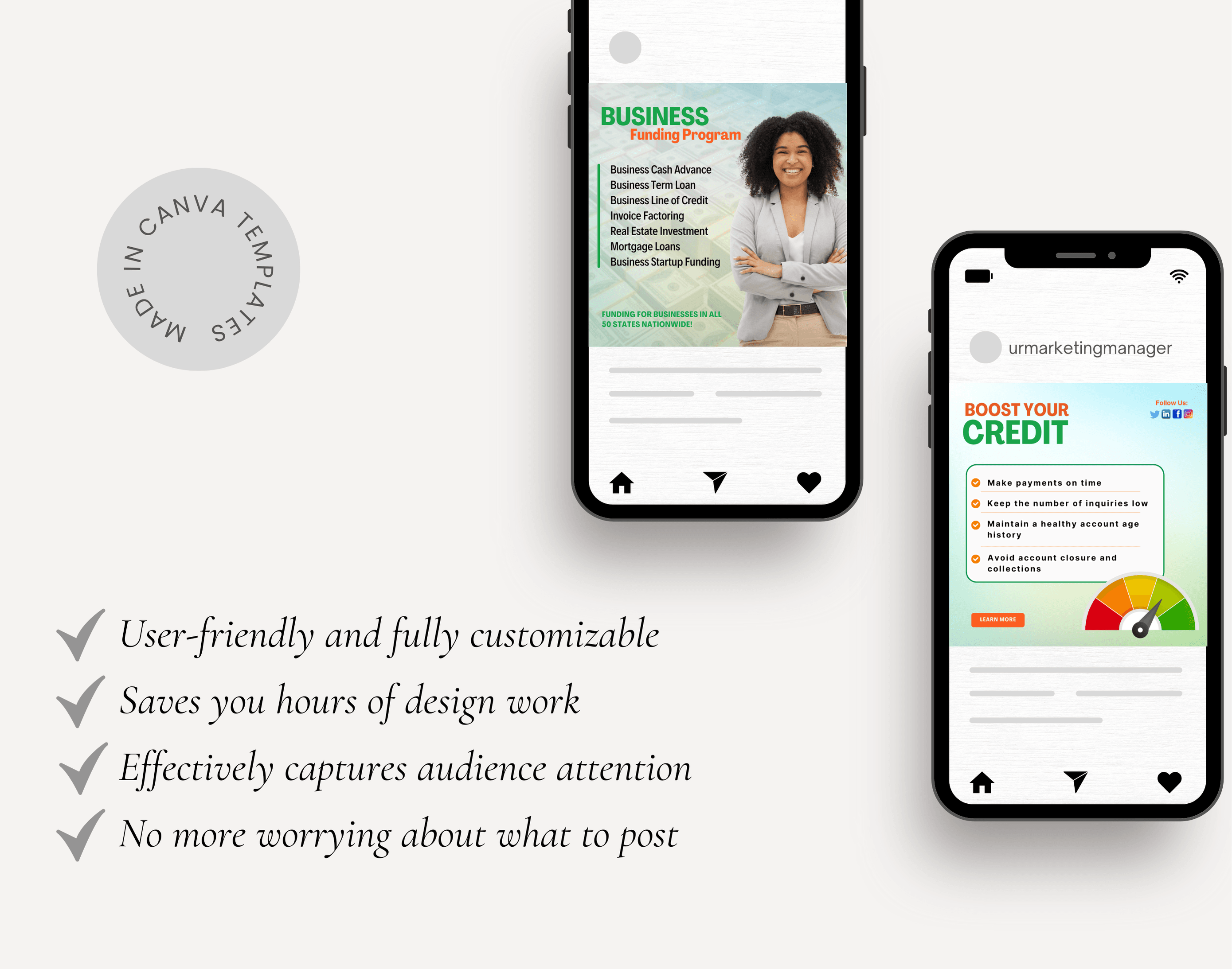 Credit repair and personal loan social media canva Instagram templates (8)