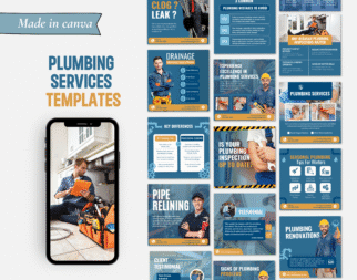 House, Home Plumber, Plumbing inspection, Drain pipe repairing,repiping, bathroom, toilet sewarage CANVA social media Instagram templates