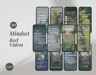 Mindset Coach Instagram Reels social media posts, Life Coach Template, Growth mindset reels, Mental Health Coach, Spiritual Women Reel